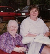 Here's a picture of Auntie Diana (right) and Grammy Lamy (left) together and smiling, as usual. 